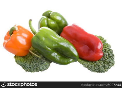 some peppers isolated on white background