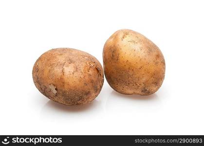 Some potatoes over white