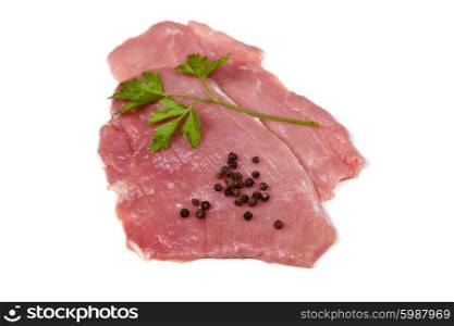 some raw meat steak isolated on white