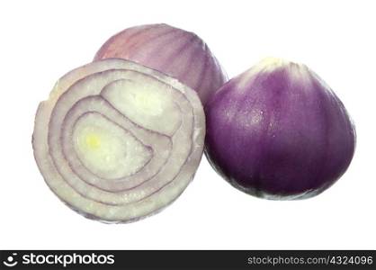 some red onions on a white background