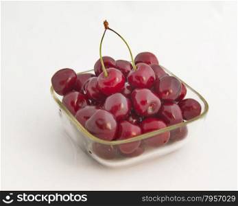 Some ripe cherry fruits in the bowl