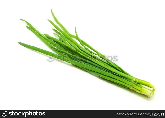 Some spring onion isolated on the white background