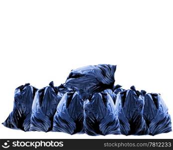 some trash bags on a white background