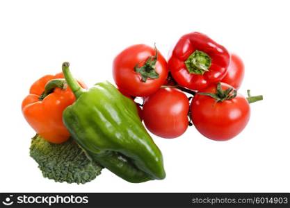 some vegetables isolated on white background