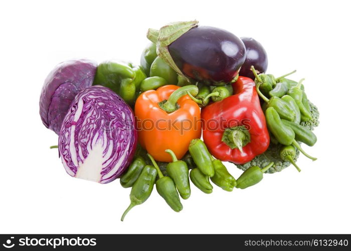 some vegetables isolated on white background