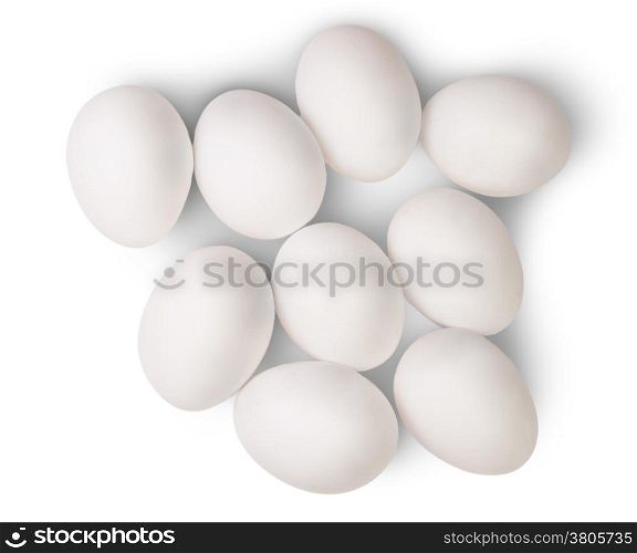 Some White Eggs Isolated On White Background