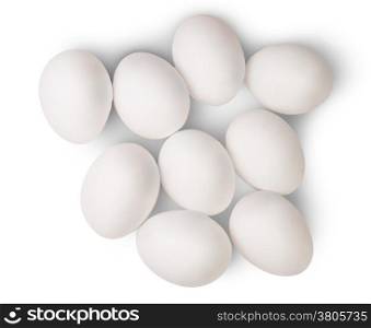 Some White Eggs Isolated On White Background
