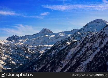 Sort in Bonaigua port Lerida Catalonia ski resort in Aran Valley of Pyrenees Spain