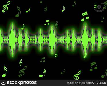 Sound Wave Background Showing Sound Analyzer Or Spectrum