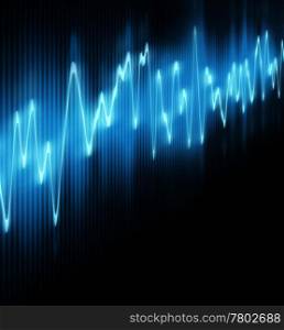 sound wave. sound or audio waves oscillating on black background
