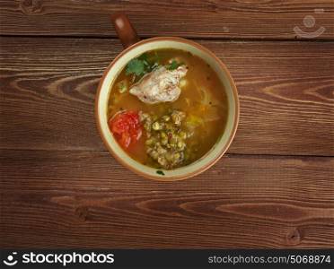 soup shourpa with moong dal .Uzbek cuisine