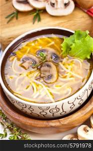 Soup with noodles and mushrooms&#xA;&#xA;