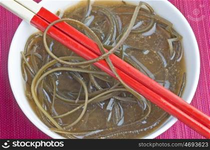 soup with seaweed . soup with seaweed
