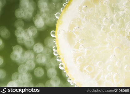 sour lemon slice with defocused background