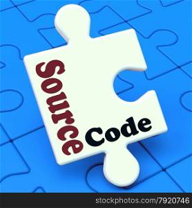 . Source Code Puzzle Showing Software Program Or Programming