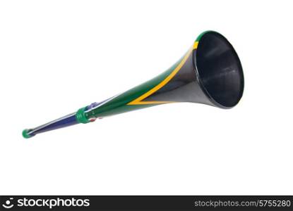 South African Vuvuzela isolated on white background
