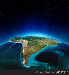 South America 3d rendering planet. South America. Elements of this image furnished by NASA 3d rendering. South America 3d rendering planet