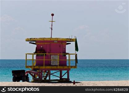 South Beach lifeguard hut in Miami, Florida