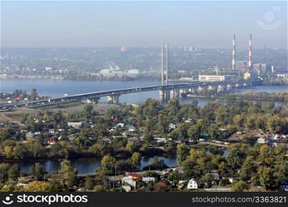 South bridge across the river Dnipro. Kyiv. Ukraine