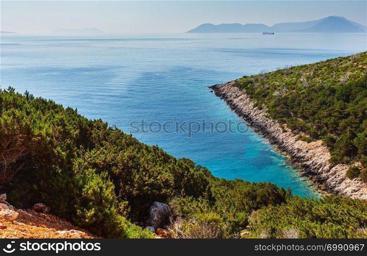 South cape of Lefkas island (Lefkada, Greece, Ionian Sea). View from up.