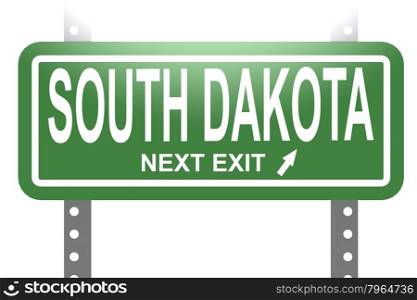 South Dakota green sign board isolated image with hi-res rendered artwork that could be used for any graphic design.