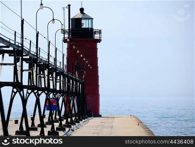 South Haven Lighthouse, built in 1903, Lake Michigan, MI, USA