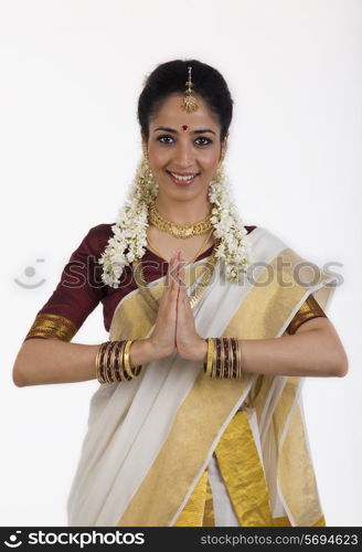 South Indian woman greeting