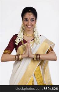 South Indian woman greeting