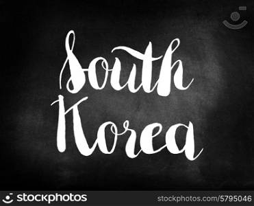 South Korea written on a blackboard