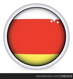 South Ossetia sphere flag button, isolated vector on white