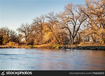 South Platte River in eastern Colorado between Greeley and Fort Morgan, a typical fall or winter scenery