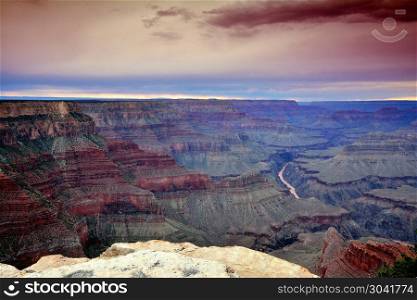 South Rim Grand Canyon, Arizona, US.. South Rim Grand Canyon before sunset, Arizona, US.