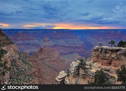South Rim Grand Canyon, Arizona, US.. South Rim Grand Canyon before sunset, Arizona, US.