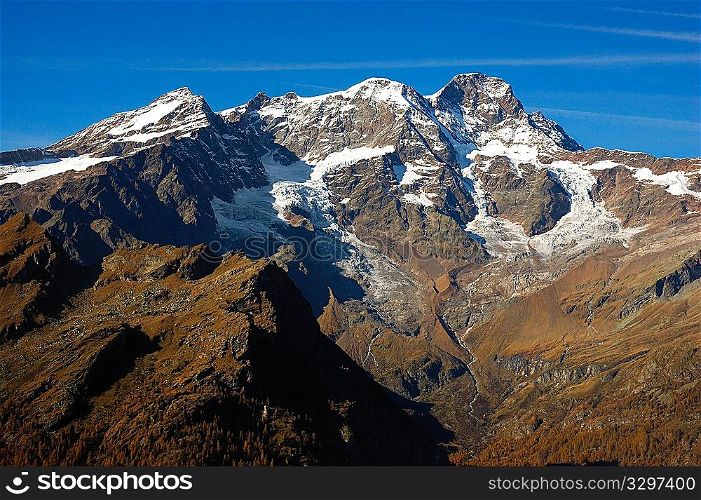 South side of Monte Rosa massif, west Alps, Italy.