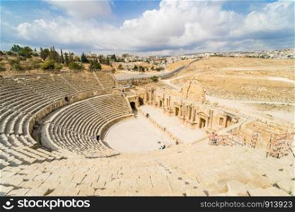 South Theater, Ancient Roman city of Gerasa of Antiquity , modern Jerash, Jordan