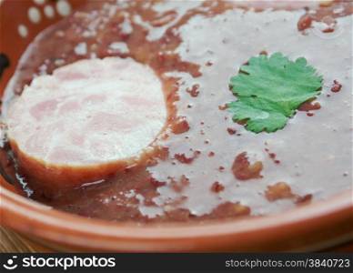 Southern Kidney Bean and Andouille sausage Soup. .