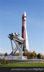 Soviet booster rocket Vostok in VDNKh (Exhibition of Achievements of the USSR National Economy), Moscow, Russia