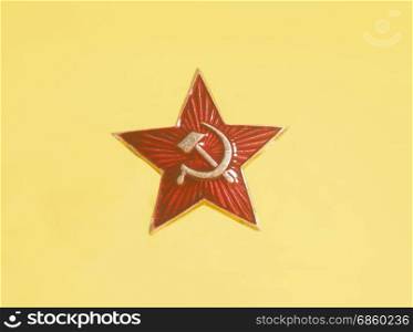 Soviet (ussr) star on yellow background
