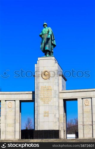 Soviet War Memorial in Berlin Tiergarten, Germany. Monument Of Soviet Soldiers