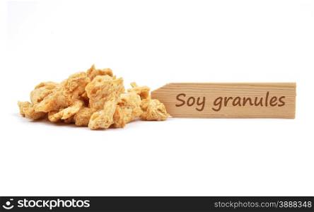 Soy granules at plate