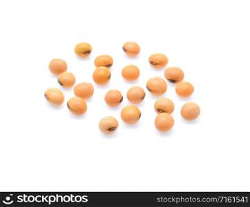 Soybeans isolate on white background.