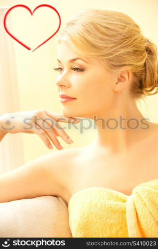 spa, beauty and health concept - beautiful woman in spa salon