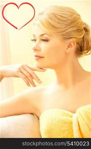 spa, beauty and health concept - beautiful woman in spa salon