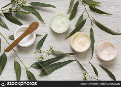 spa beauty treatment creams leaves. Resolution and high quality beautiful photo. spa beauty treatment creams leaves. High quality and resolution beautiful photo concept