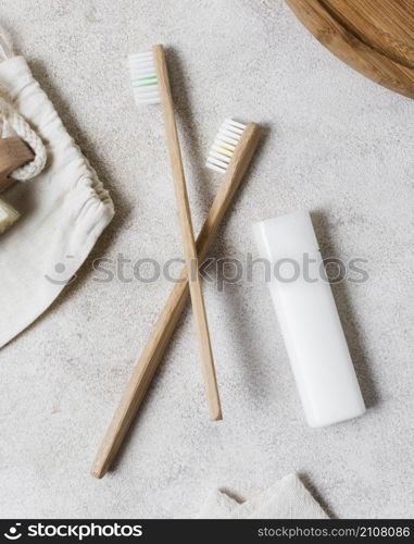 spa composition healthy lifestyle natural toothbrushes