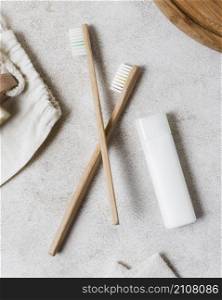 spa composition healthy lifestyle natural toothbrushes
