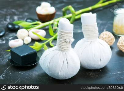 SPA objects on a table, objects for massage