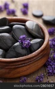 spa stones and lavender