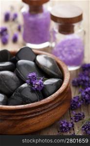 spa stones salt and lavender