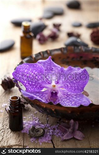 spa with orchid flower. spa with orchid flower
